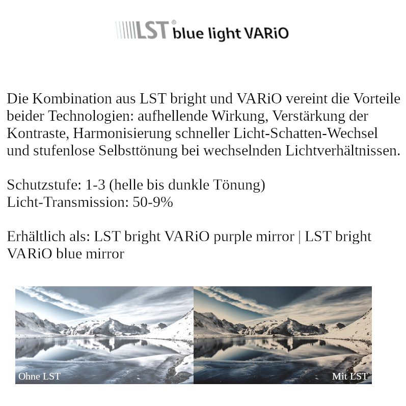 trace/trace pro Wechselgläser LST blue light VARIO blue mirror L